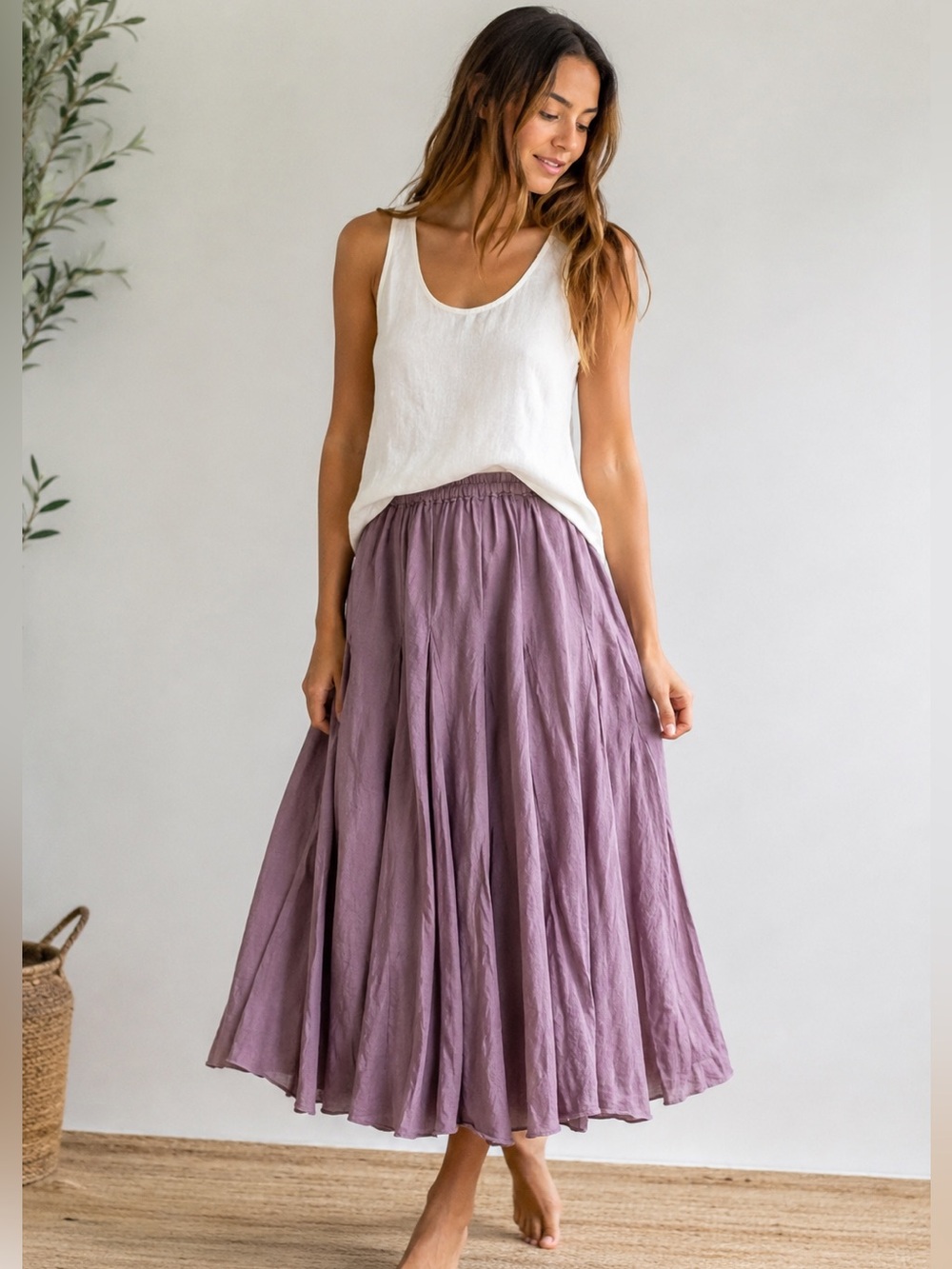 CP SHADES 100% Linen Maxi Skirt Size S – Dusty Mauve – Boho - Picture 6 of 6